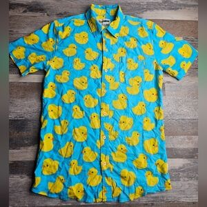 Tipsy Elves Men's Short Sleeve Rubber Ducky Shirt Size Men's Large